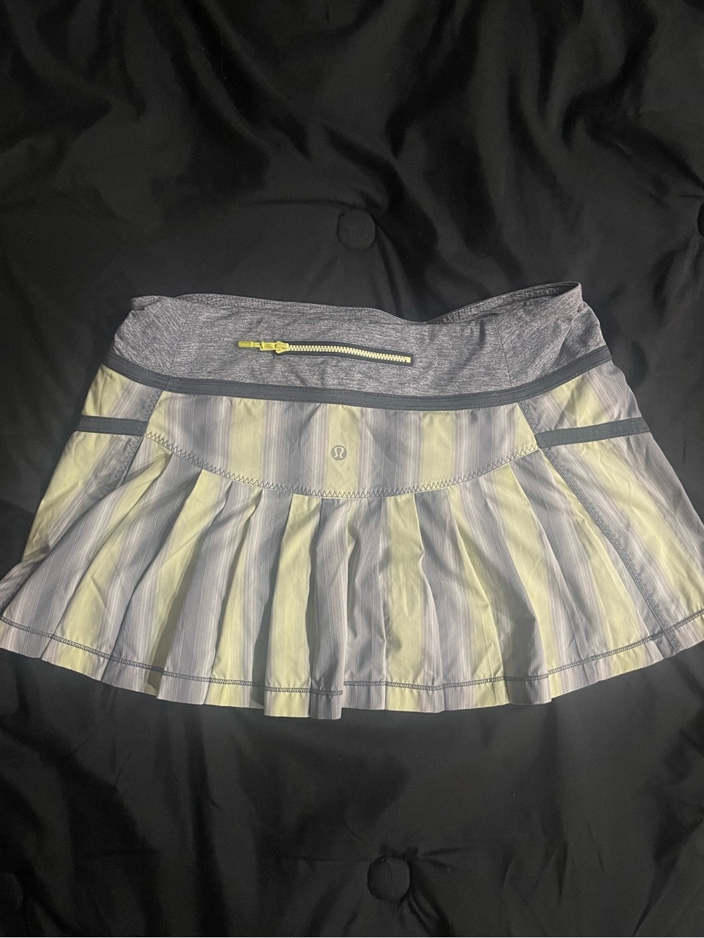 lululemon athletica Yellow and Gray Pleated Skater Skirt